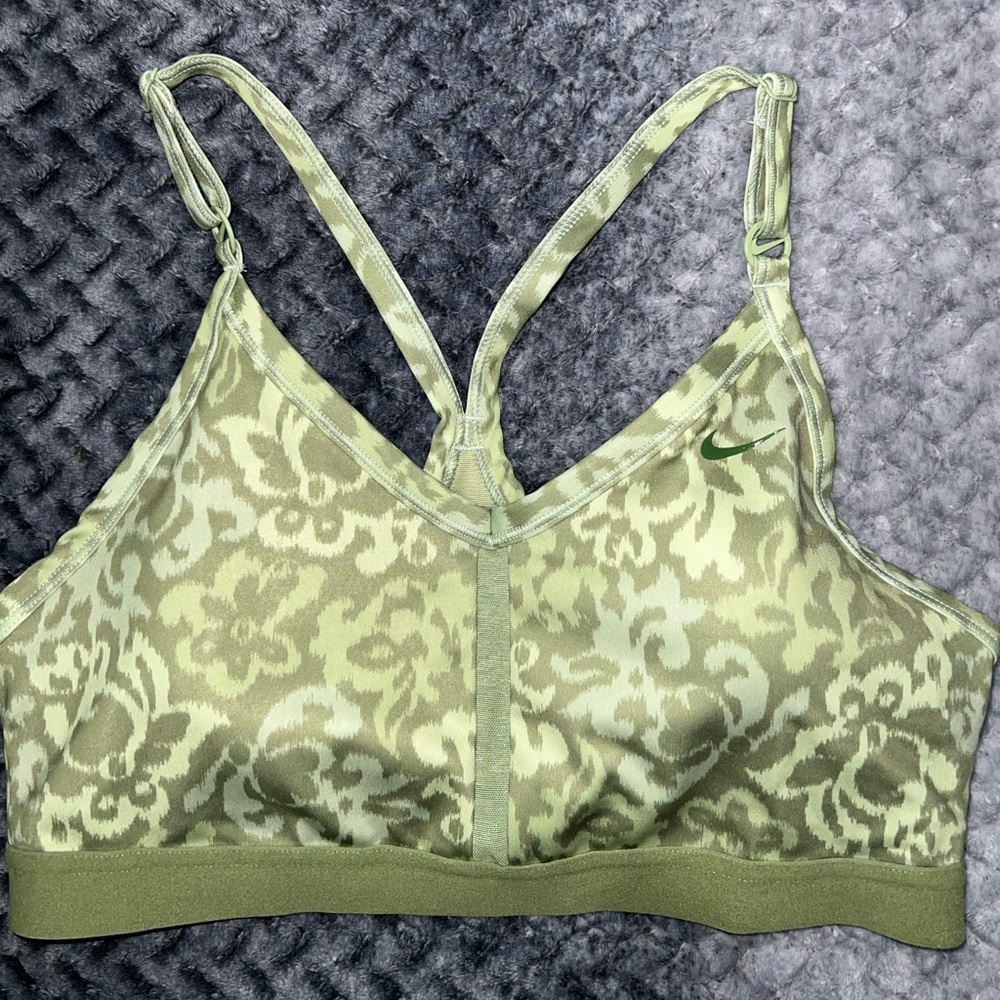 Nike Dri-FIT Indy Light-Support Padded V-Neck Sports Bra Size L Green